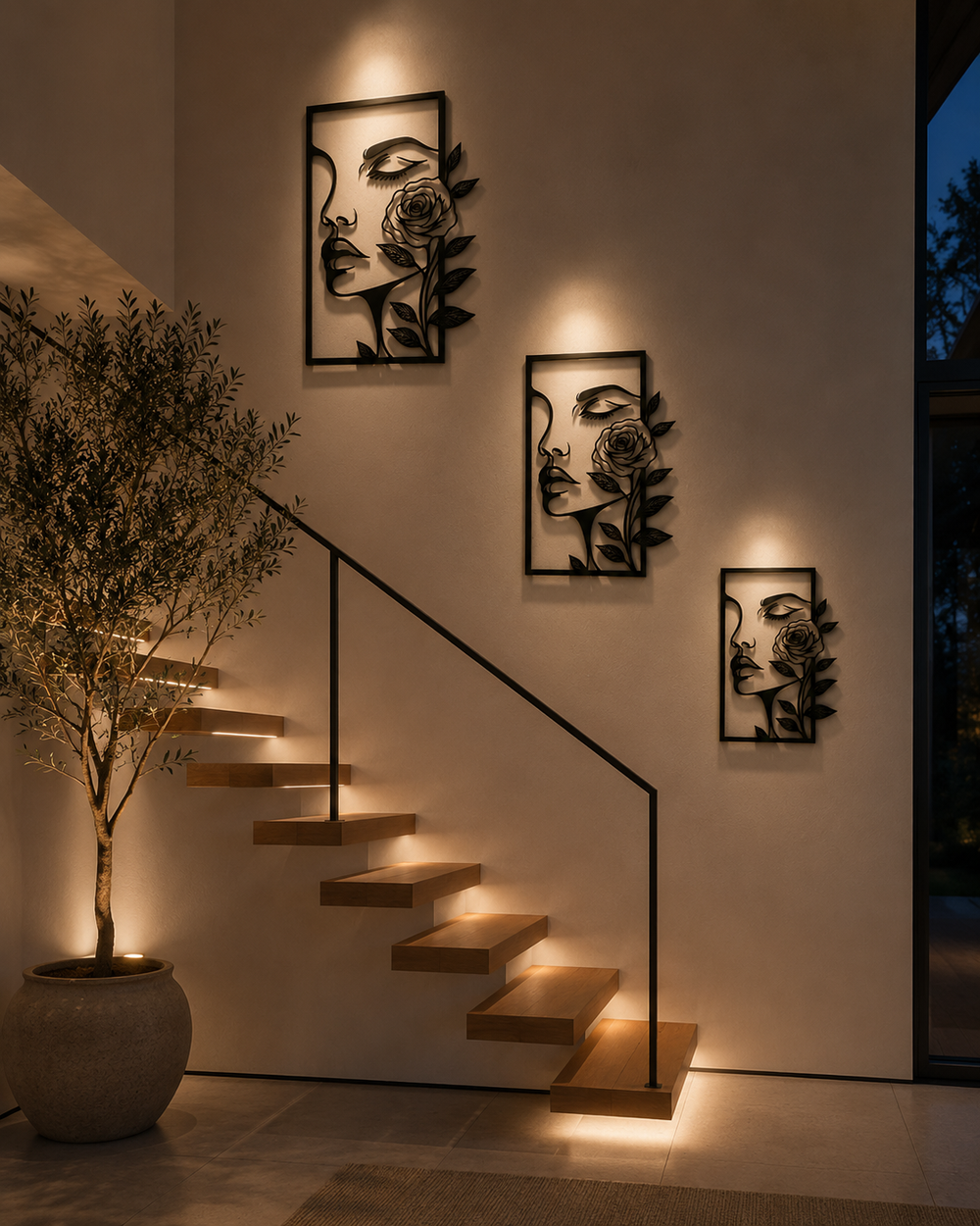 Rosalie Metal Wall Art Sculptural Depth, Easy Hanging
