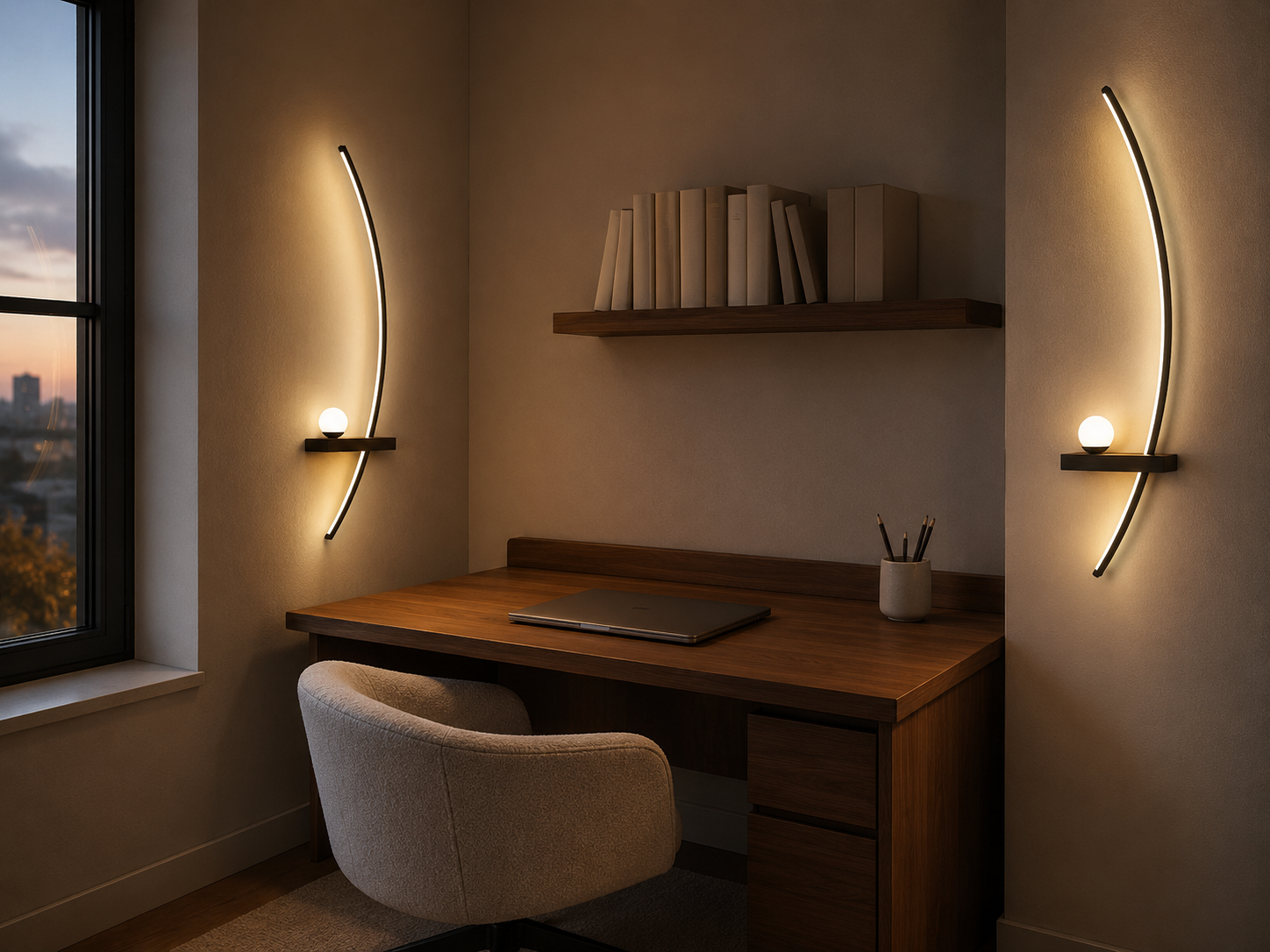 Lunara Arc LED Wall Sconces Warm Glow