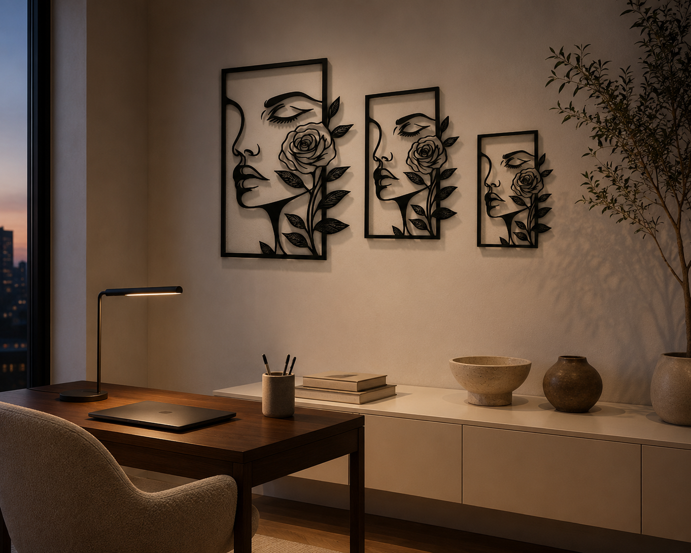 Rosalie Metal Wall Art Sculptural Depth, Easy Hanging