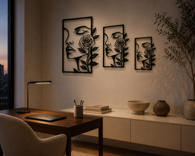 Rosalie Metal Wall Art Sculptural Depth, Easy Hanging