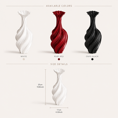 Virelle Metal Vase Sculptural Style, Easy Styling, Spiral Form