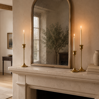 Cirelle Metal Taper Candle Holders Warm Glow, Tiered Set, 3-Piece