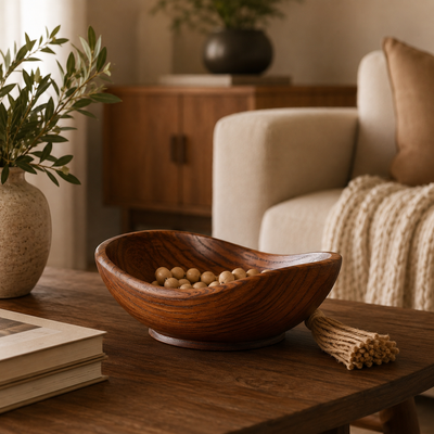 Soren Sculptural Wood Bowl Warmth, Texture, Organic Form