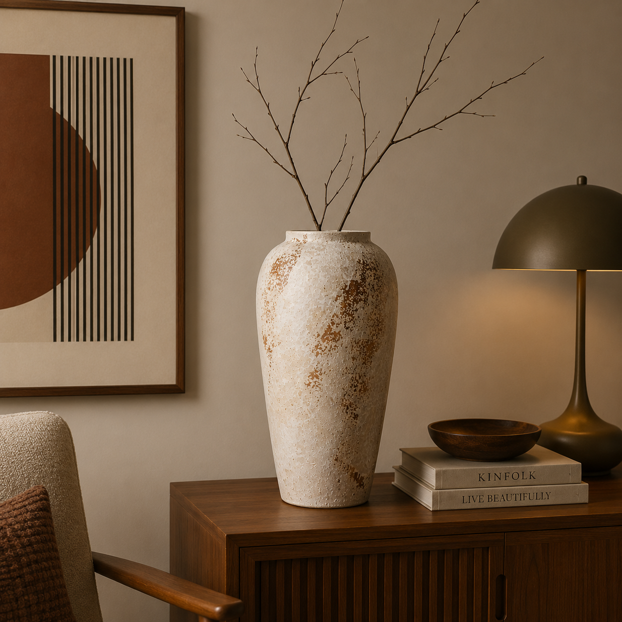 Avenor Ceramic Vase Rustic Texture, Sculptural, Three Sizes
