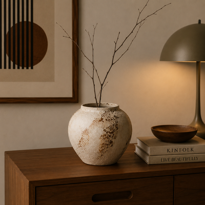 Avenor Ceramic Vase Rustic Texture, Sculptural, Three Sizes