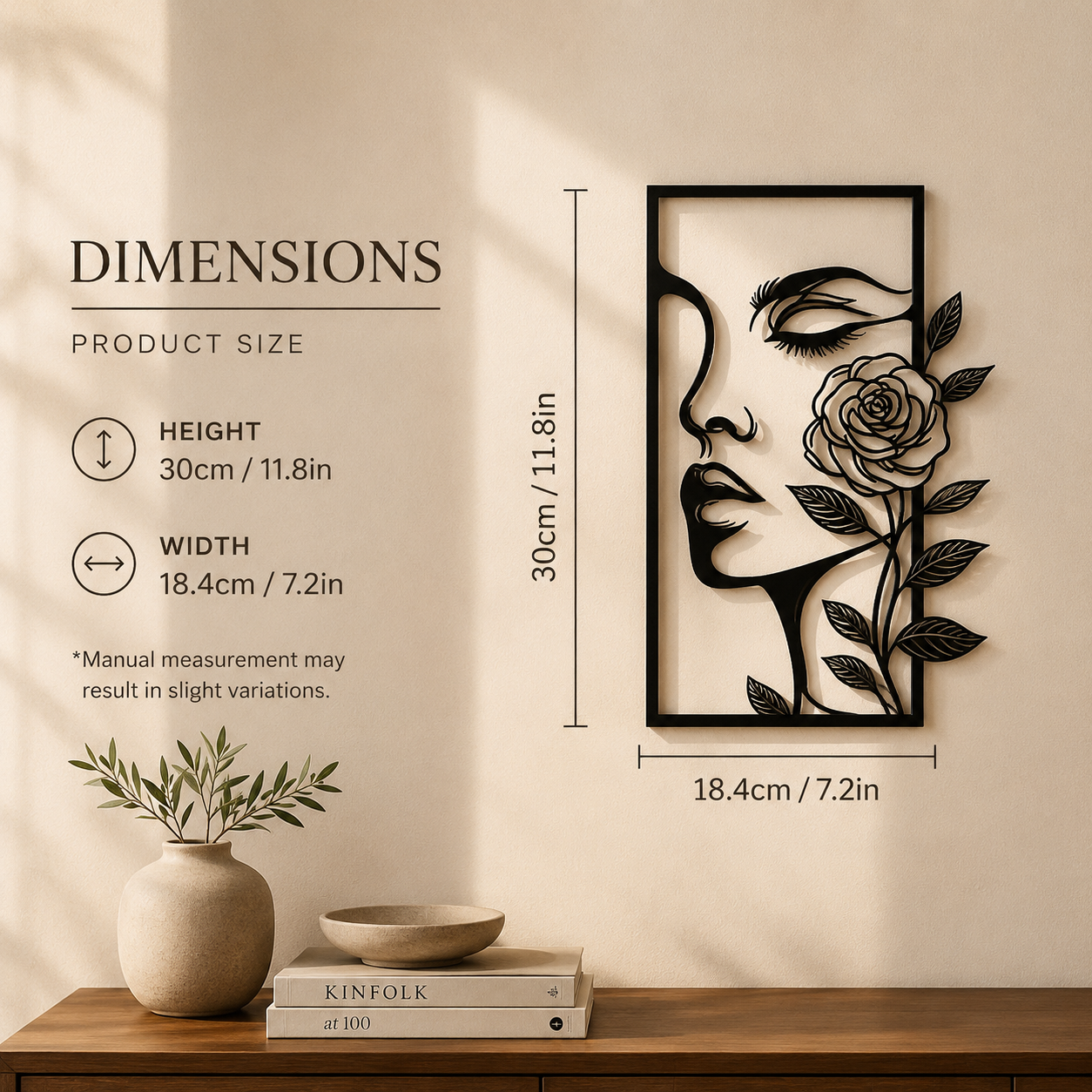 Rosalie Metal Wall Art Sculptural Depth, Easy Hanging