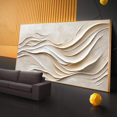 Aveline Wave Canvas Wall Art | Calming Scale, Easy Styling, Neutral