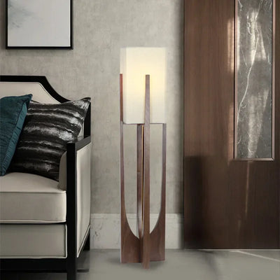 Soren Wood Table Lamp Warm Glow, Sculptural Form, Linen Shade