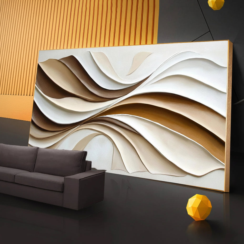 Aveline Wave Canvas Wall Art | Calming Scale, Easy Styling, Neutral