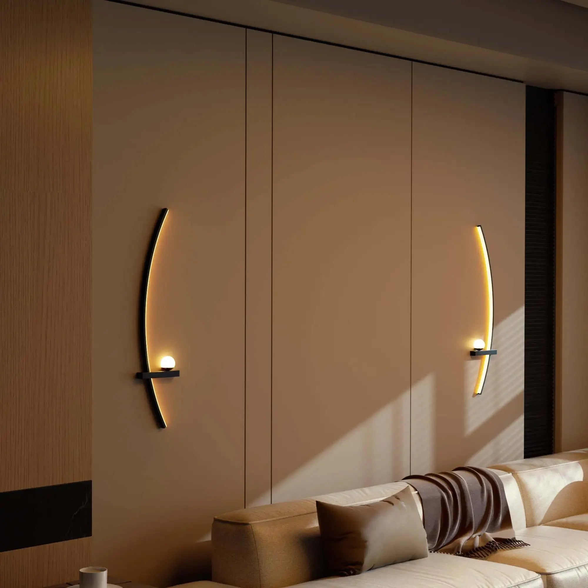 Lunara Arc LED Wall Sconces Warm Glow