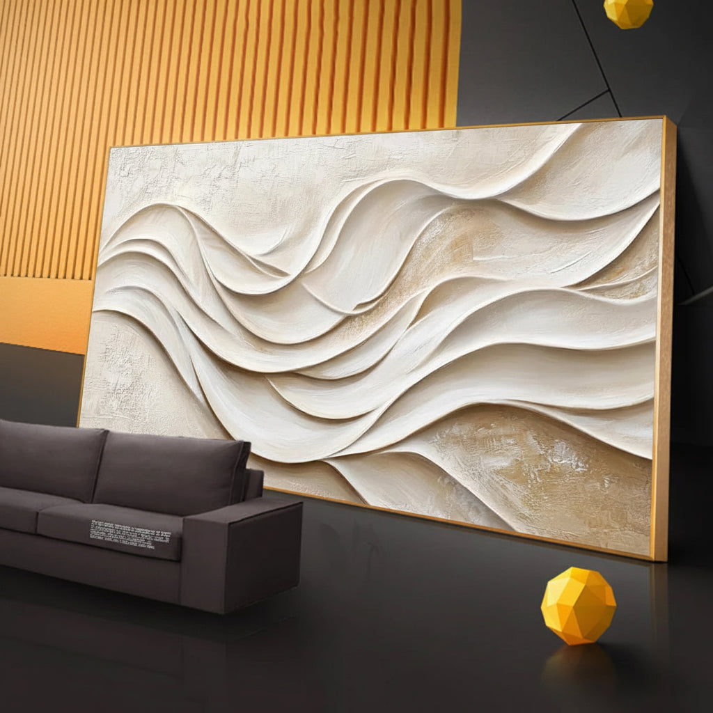 Aveline Wave Canvas Wall Art | Calming Scale, Easy Styling, Neutral