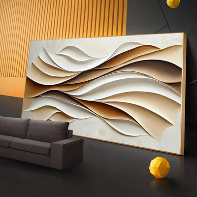 Aveline Wave Canvas Wall Art | Calming Scale, Easy Styling, Neutral