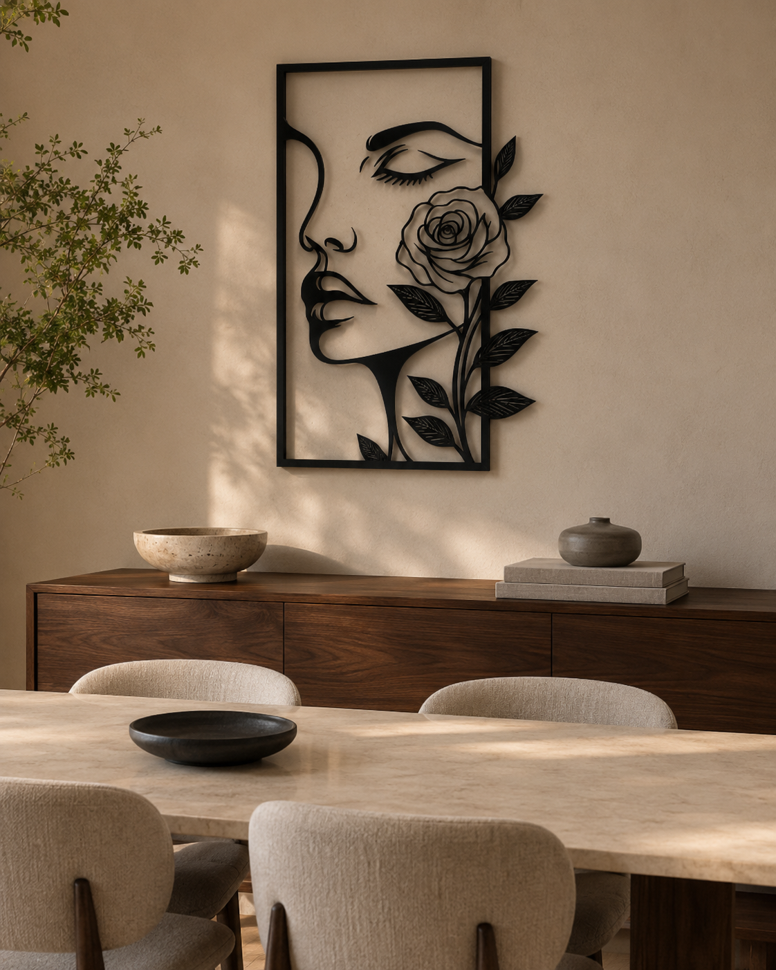 Rosalie Metal Wall Art Sculptural Depth, Easy Hanging